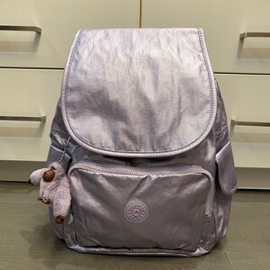 Authentic Kipling City Pack Backpack in metallic Lilac Moon!